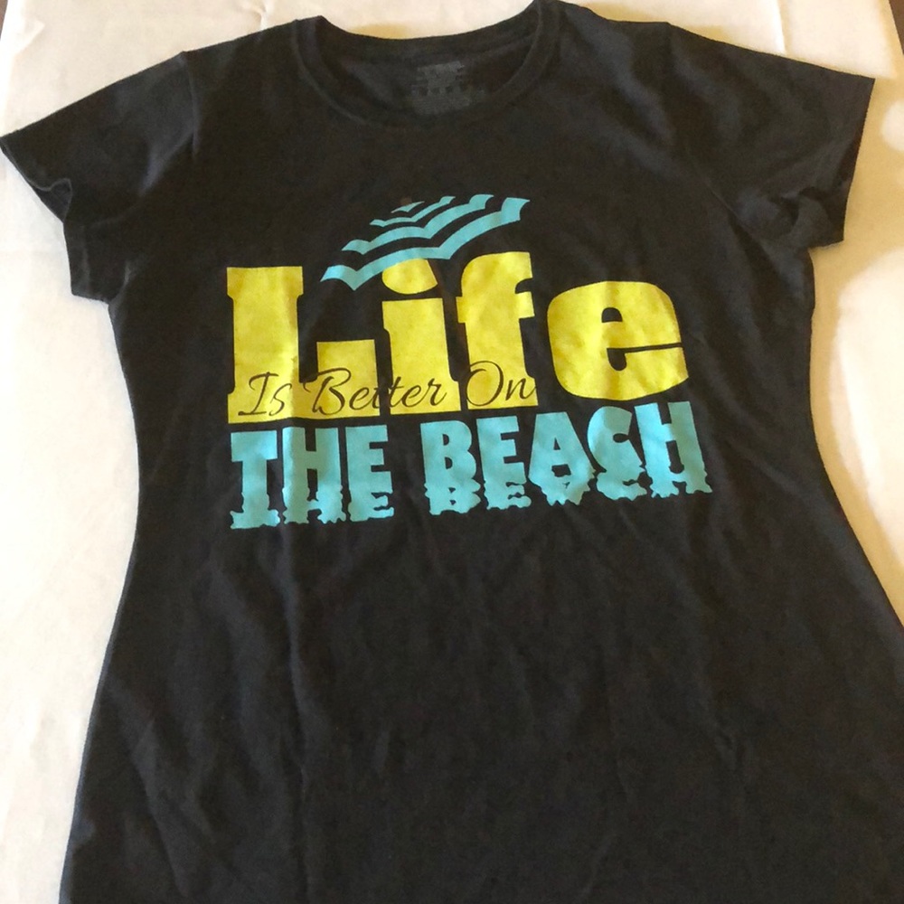 New Jerzees  Black Grapic Short Sleeve Tee Shirt